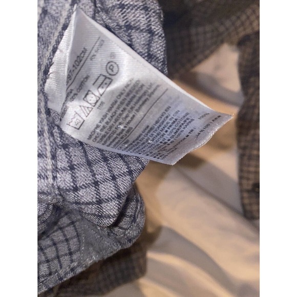 Banana Republic Luxe Flannel Camden Fit Windowpane Gray Shirt‎ Size Medium - Picture 6 of 8